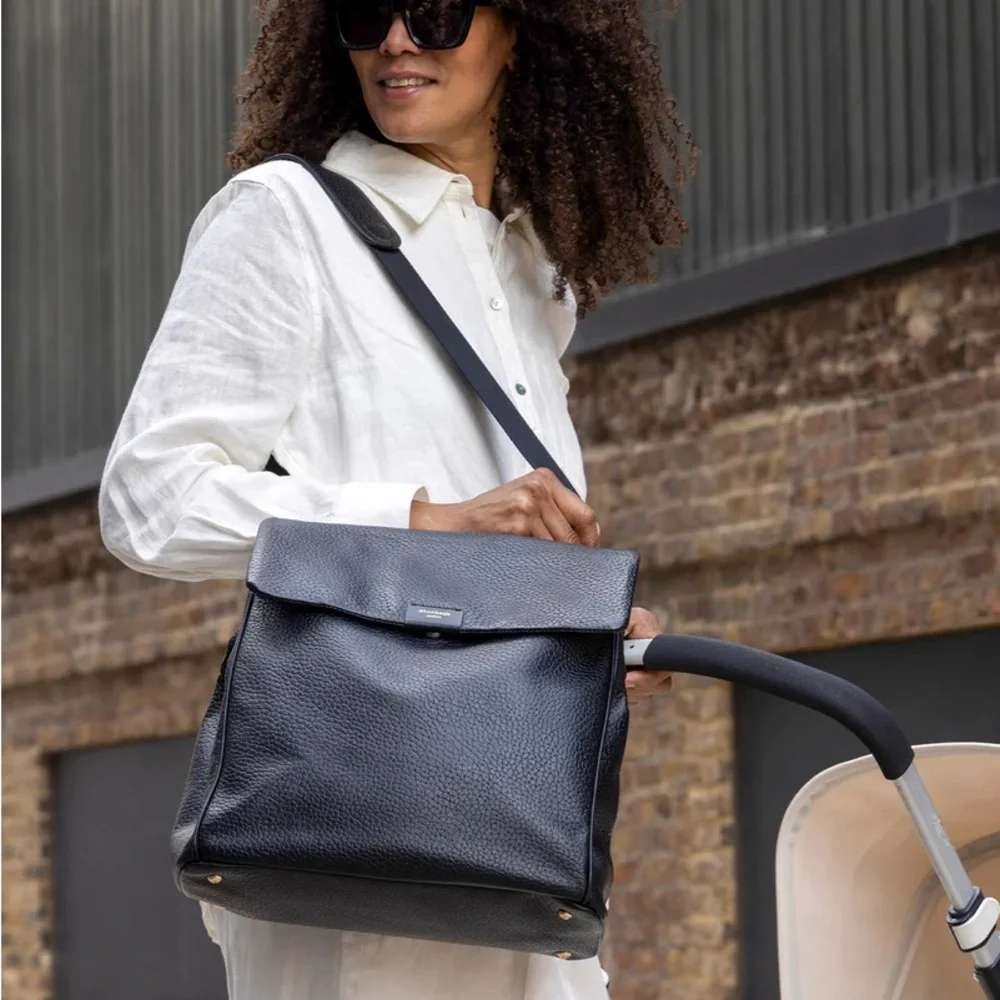 Storksak St. James Leather Diaper Bag Backpack - Picture 2 of 12